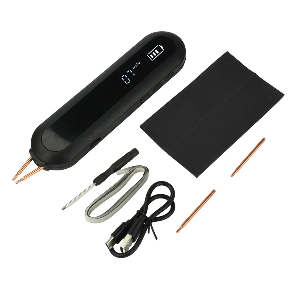 Handheld Portable Spot Welder Kit – 12 Power Levels, Built-In 2200mAh Battery, LED Work Light, Type-C Charging & Nickel Strips