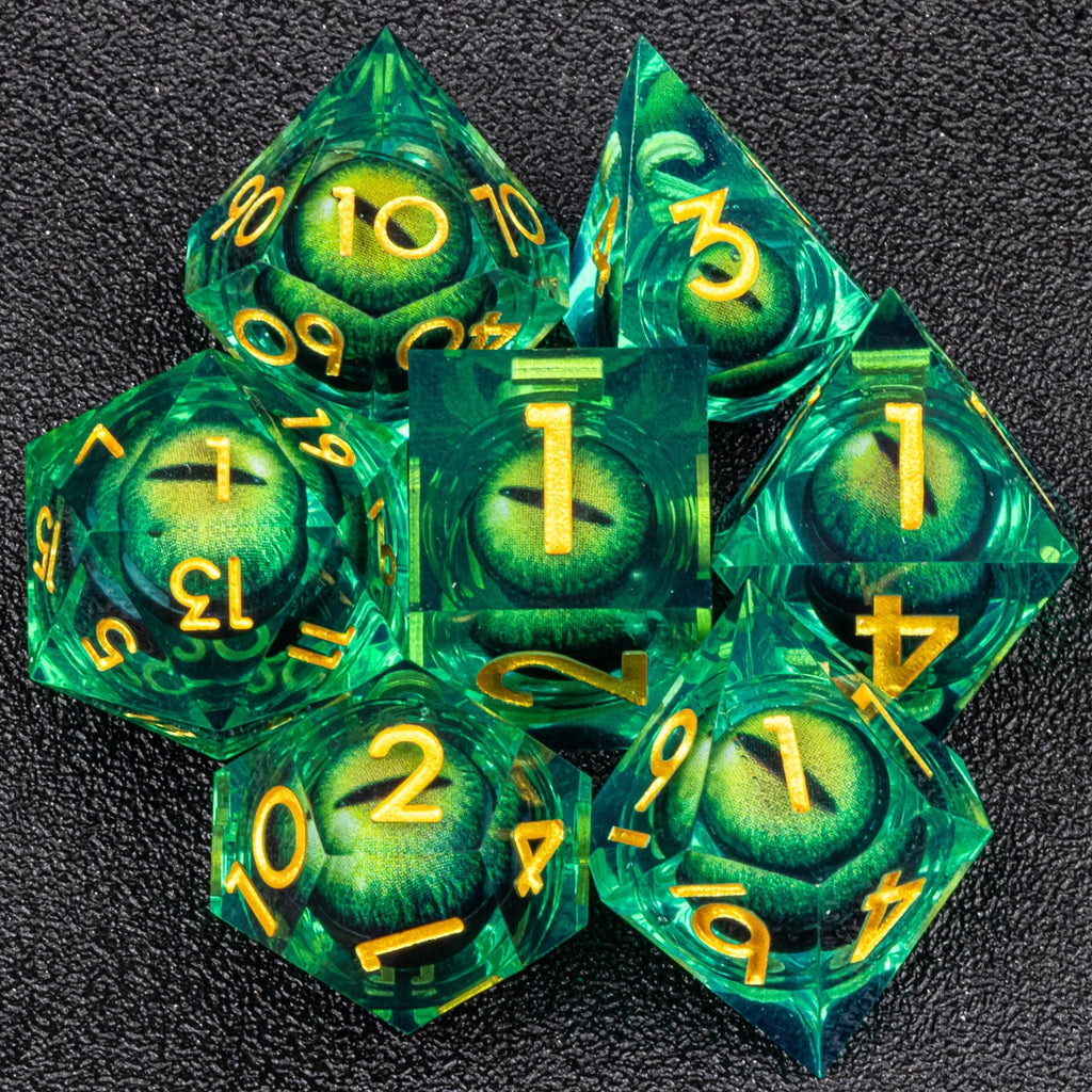 Handmade Resin 7-Piece D20 Polyhedral Dice Set for Dungeons & Dragons & Tabletop RPGs