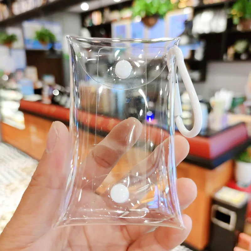 Clear PVC Mini Coin Purse - Transparent Wallet Pouch for Women and Kids, Key Lipstick Earphone Storage