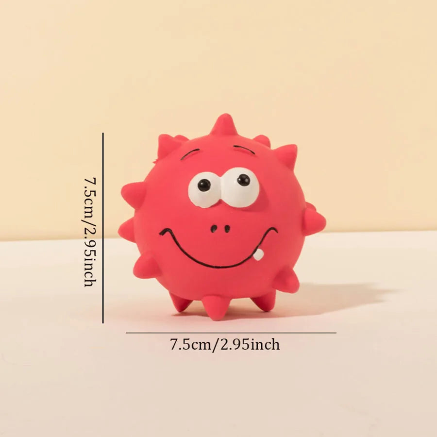 Squeaky Thorn Dog Chew Toy - Bite-Resistant Rubber Molar Cleaner for Puppies & Small Dogs, 3 in (7.5 cm)