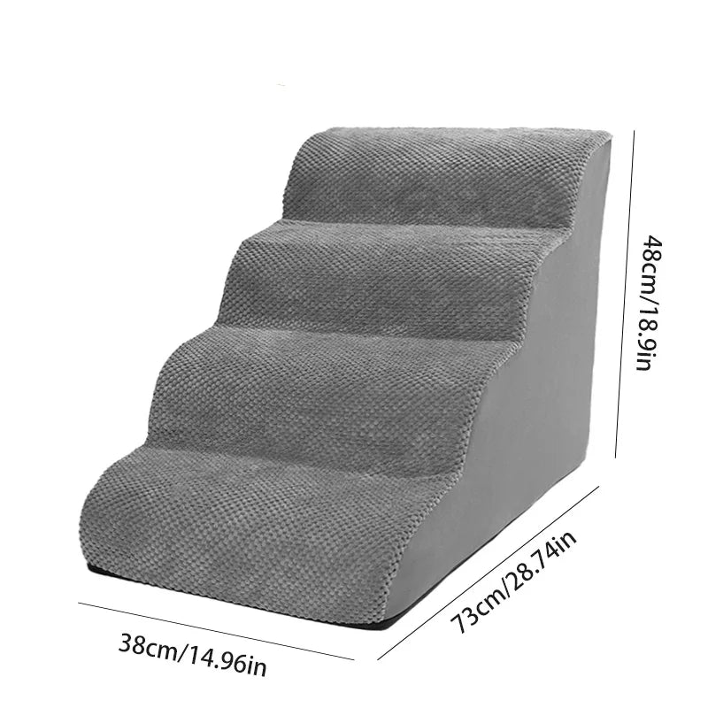Detachable Washable High-Density Foam Pet Stairs 4-5 Step Ramp for Small Dogs & Cats L/XL