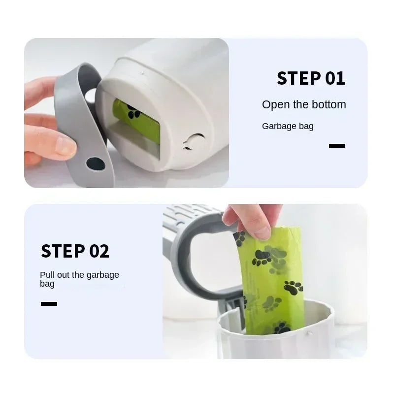 Cat Litter Scoop with Refill Bags - Self-Cleaning Litter Shovel with Waste Bin