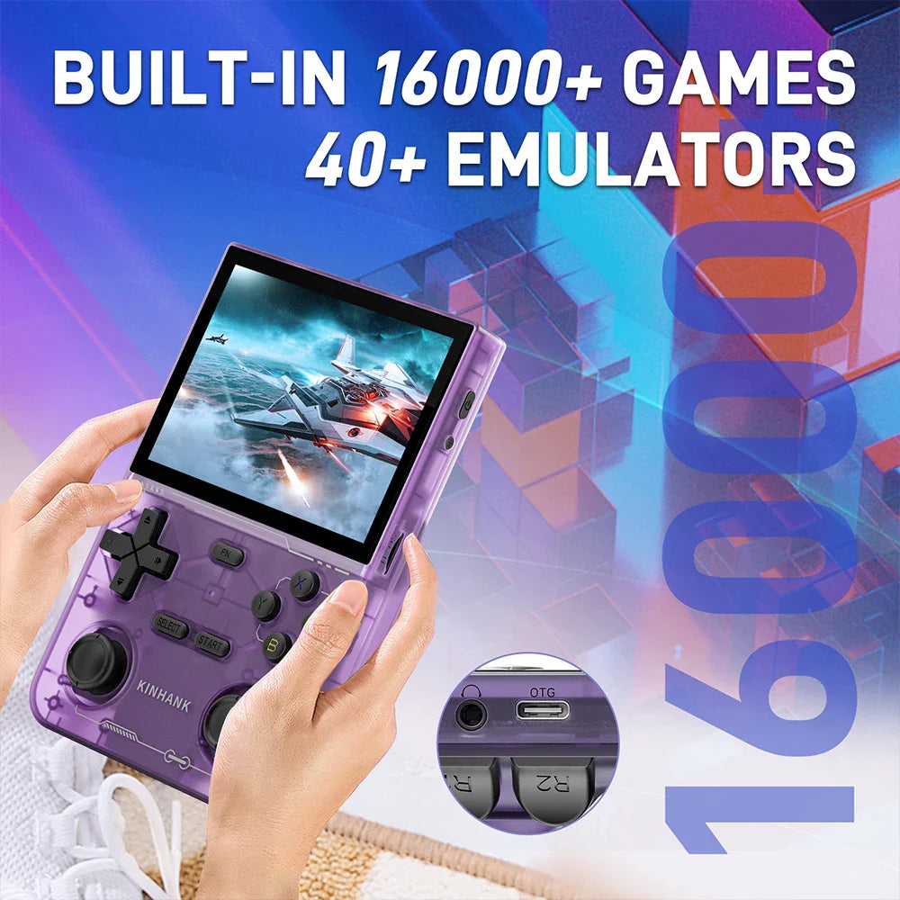 Retro Handheld Game Console 3.5-Inch (8.9 cm) IPS 500-nit Screen 16,000+ Games PS1 PSP N64 DC SS Emulators