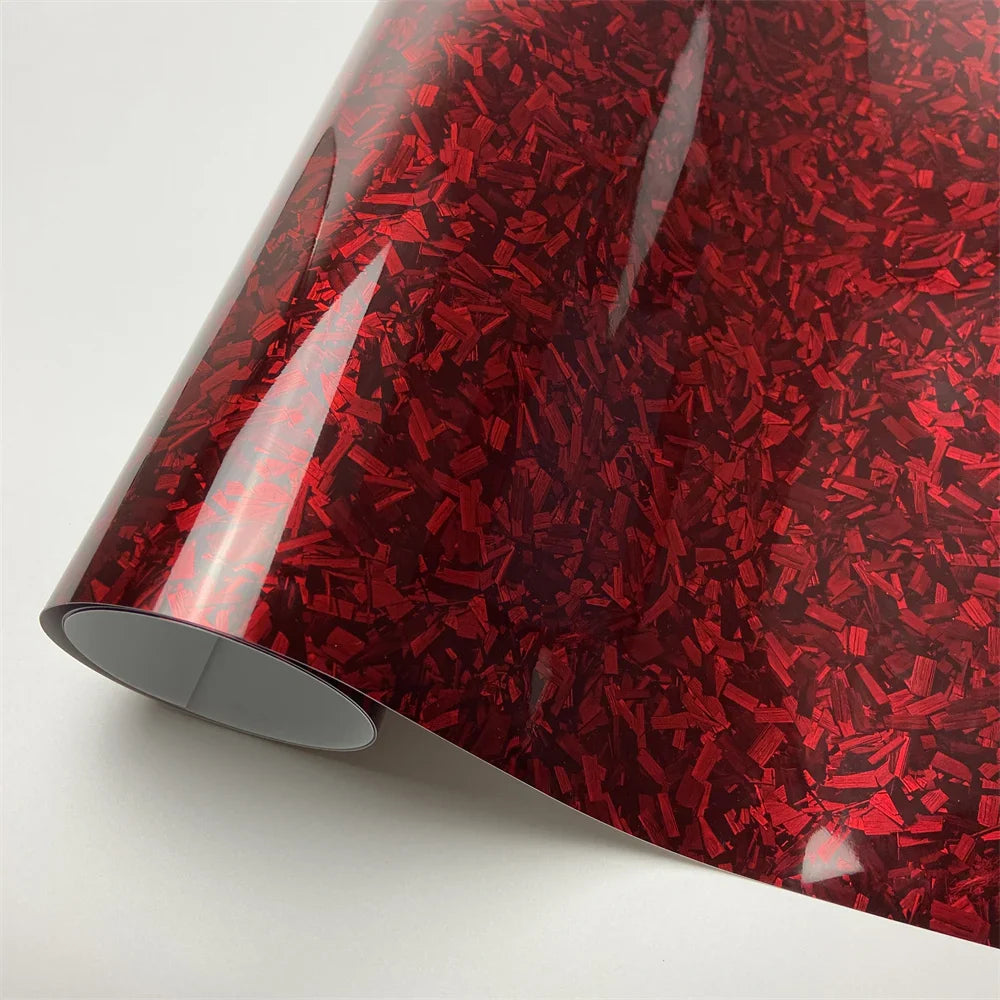 Glossy Laser Forged Carbon Fiber Vinyl Wrap Self-Adhesive Waterproof Car Film - 10/20/30/50 cm x 152 cm (3.94/7.87/11.81/19.69 in x 59.84 in)