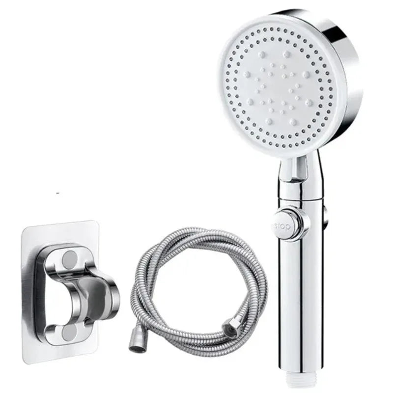 Wall-Mount Bathtub Faucet Mixer with Handheld Shower – 3-Mode Spray, 150 cm (59 in) Hose, Chrome-Plated Brass