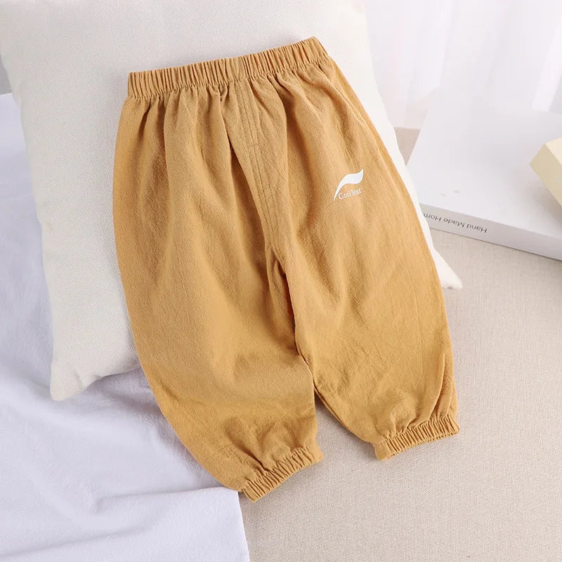 Kids Anti-Mosquito Cotton Bloomers - Lightweight Summer Air-Conditioning Pants for Boys & Girls, Ages 1-5