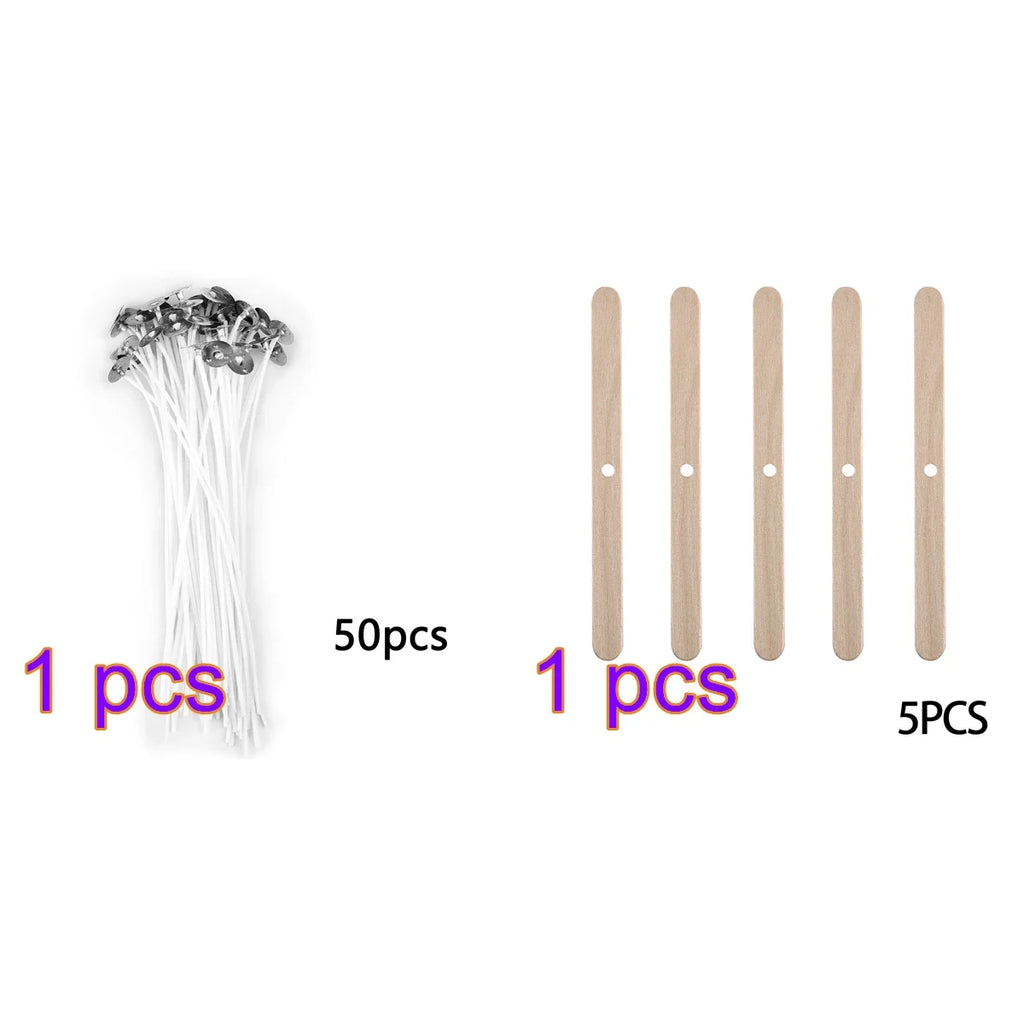 Pre-Waxed Pure Cotton Candle Wicks — 50/100 Pack, Smokeless DIY Candle Wicks, Multiple Lengths 2.6–20 cm (1.0–7.9 in)