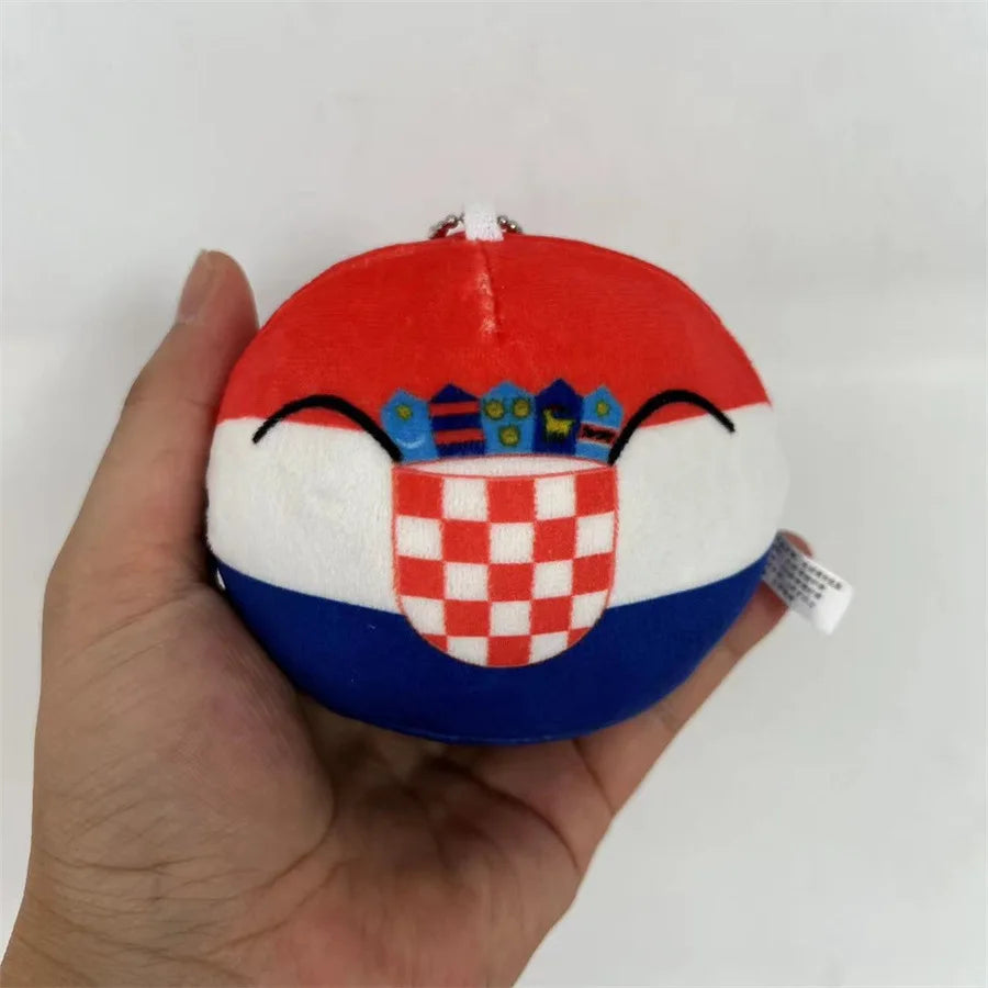 Polandball Countryball Plush Keychain 10 cm (3.9 in) 70 Designs Country Ball Pendant Stuffed Toy for Kids