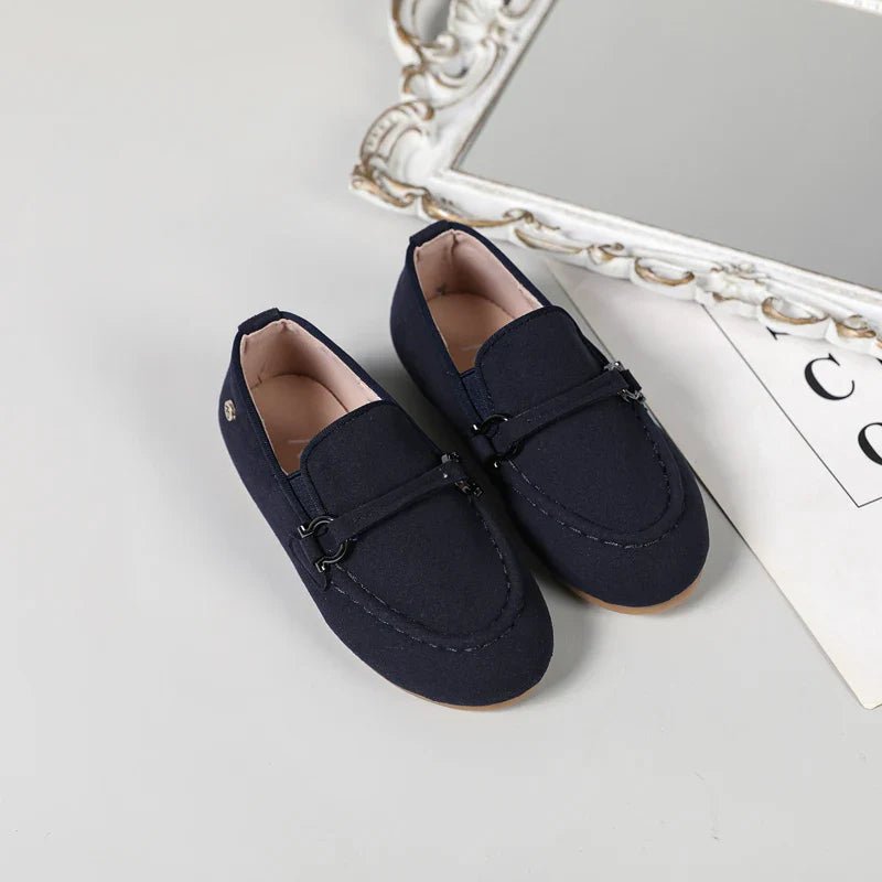 Kids Mary Jane Loafers - Girls & Boys Slip-On Lace School Flats, Black