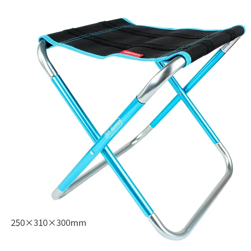 Portable Folding Stool Large 7075 Aluminum Alloy — 300×255×315 mm (11.8×10.0×12.4 in) — Camping, Fishing, Hiking