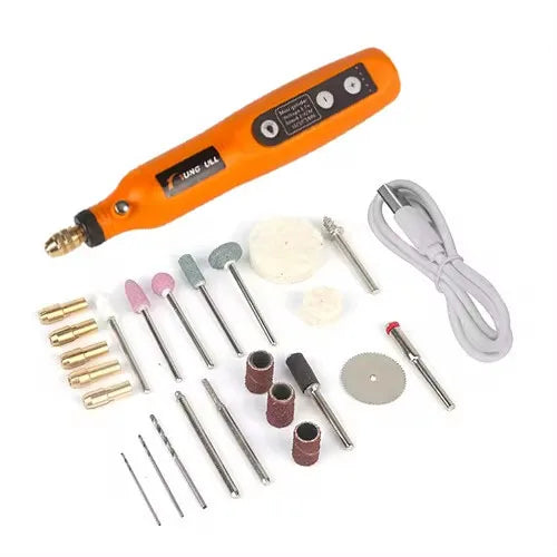 USB Rechargeable Wireless Engraving Pen - Mini Cordless Rotary Drill with Grinding Accessories