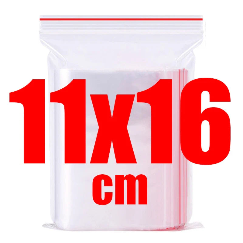 Self-Seal Clear PE Plastic Storage Bags – 100/200/300/500 Pack Zipper Pouches for Jewelry, Food & Pills