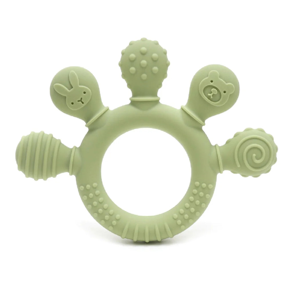 Silicone Baby Teether 0-12 Months Chew Beads Sensory Gum Relief Ring