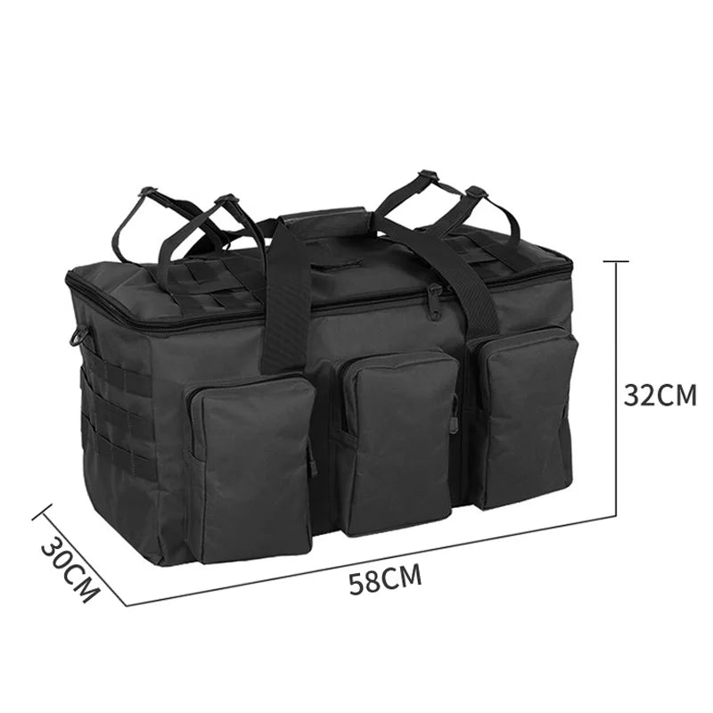 55L Tactical Duffel Backpack – Convertible Weekend Travel, Gym & Camping Bag with MOLLE Webbing
