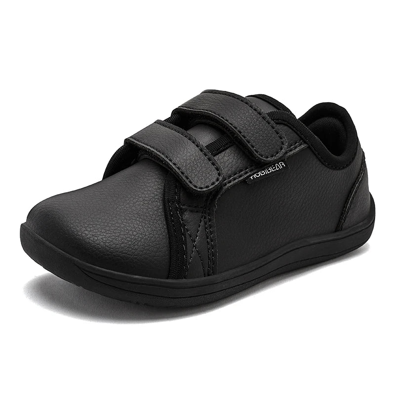 Kids Barefoot Shoes – Minimalist Wide-Toe Lightweight Sneakers with Hook & Loop PU Leather Upper