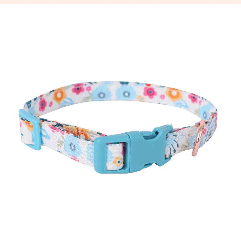 Adjustable Soft Vest Harness & Leash Set for Small & Medium Dogs & Cats – Reflective Printed Puppy Harness with Wrist Leash and Collar