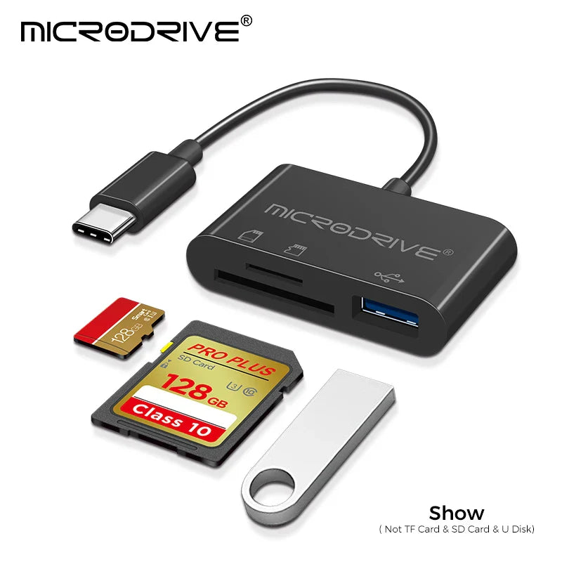 USB-C Multi Card Reader Hub — 3/5/6-in-1 SD & microSD (TF) + USB 2.0/3.0 Adapter, Up to 6 Slots