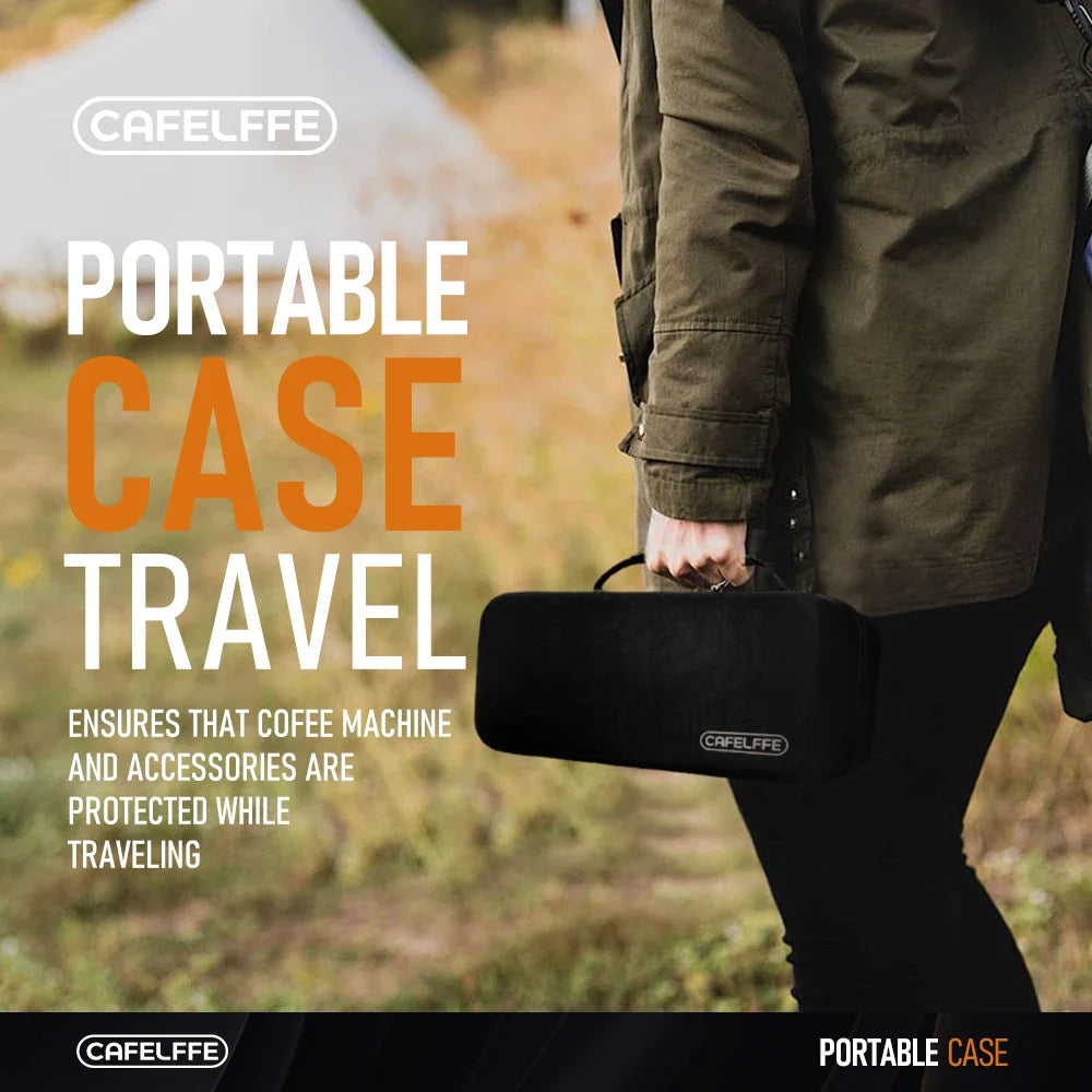 Portable EVA Protective Case for Coffee Machines & Espresso Accessories — 290 x 120 x 80 mm (11.4 x 4.7 x 3.1 in)