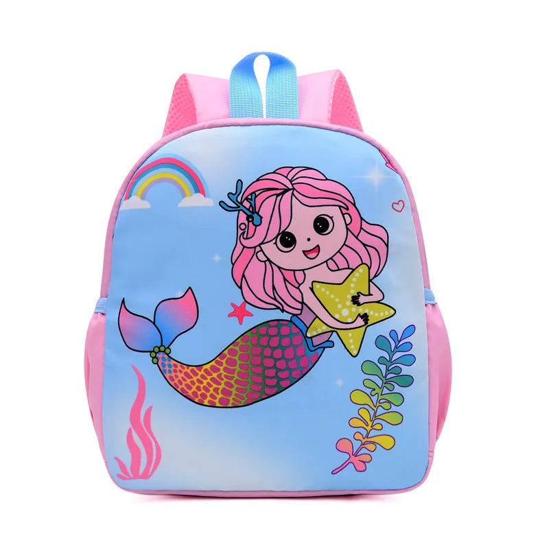 Cute Cartoon Dinosaur Kids Backpack - Adjustable Nylon Kindergarten School Bag for Boys & Girls