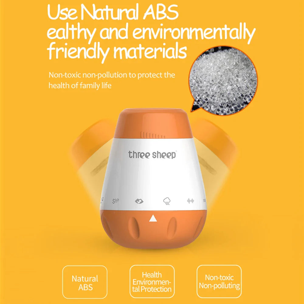 Baby White Noise Machine Voice-Activated Sleep Soother for Infants — 6 Soothing Sounds, Rechargeable & Portable