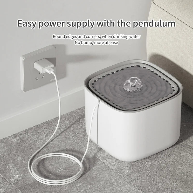3L (101 oz) Automatic Circulating Cat Water Fountain – USB Rechargeable Filtered Water Dispenser, Quiet Electric Pet Drinker