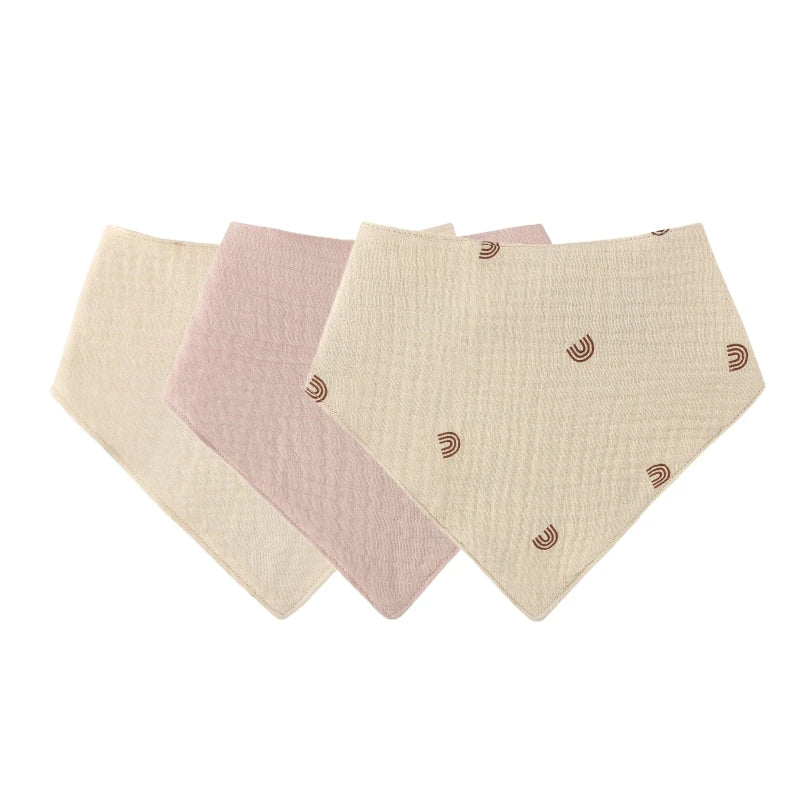 Baby Cotton Bandana Bibs - Triangle Burp Cloths for Feeding & Drool, 16.5 x 7.5 in (42 x 29 cm) - 3/4/5-Pack Unisex