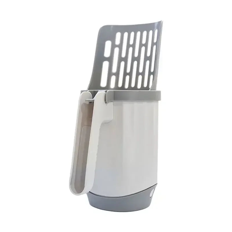 Cat Litter Scoop with Refill Bags - Self-Cleaning Litter Shovel with Waste Bin