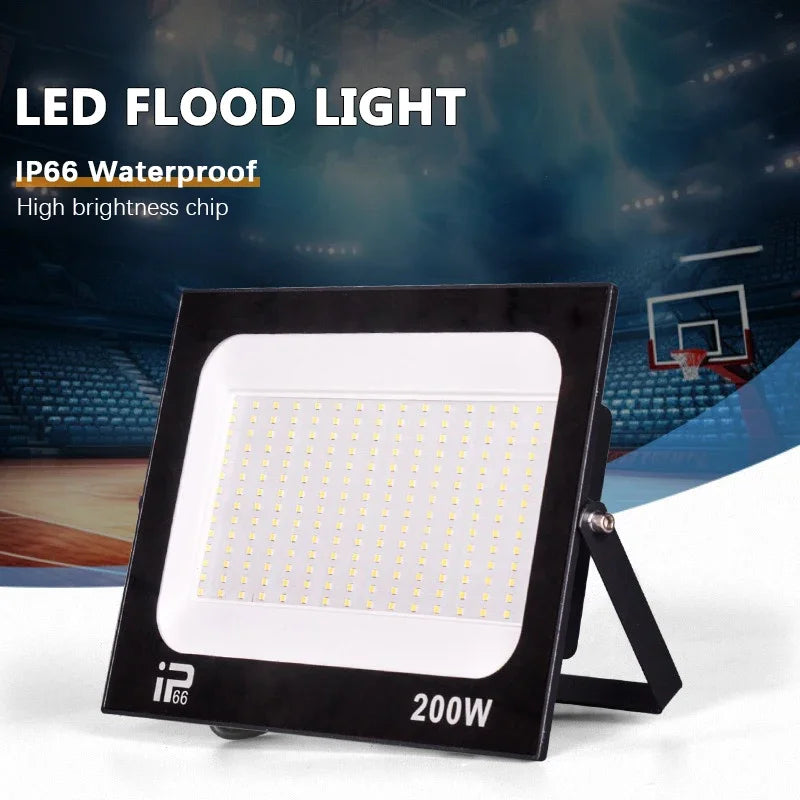 LED Outdoor Floodlight IP66 Waterproof - 10W-200W Options, Cool White 6000K, Garden Porch & Courtyard Spotlight, AC 220V