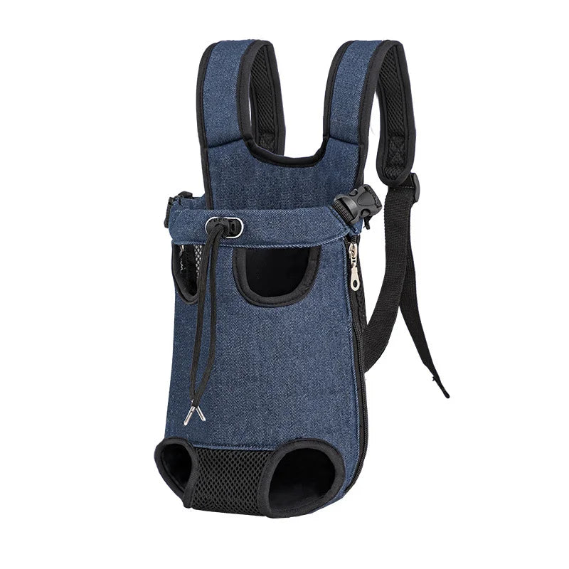 Adjustable Double-Shoulder Pet Carrier Backpack – Breathable Cat & Small Dog Travel Bag, Hands-Free Hiking Carrier