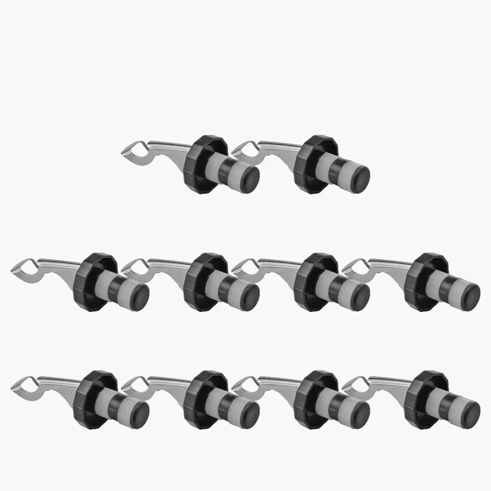 Press Vacuum Wine Bottle Stopper - Stainless Steel & Silicone Wine & Champagne Seal (1–10 Pack)