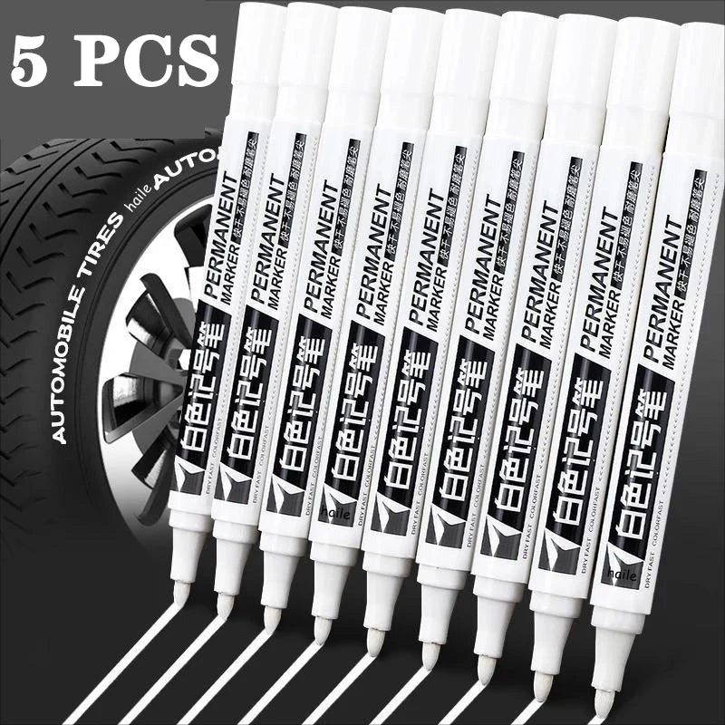 Opaque White Oily Paint Marker Pen Waterproof Gel Ink 0.8/1.0/2.0/2.8mm Nibs for DIY Graffiti, Sketching and Stationery