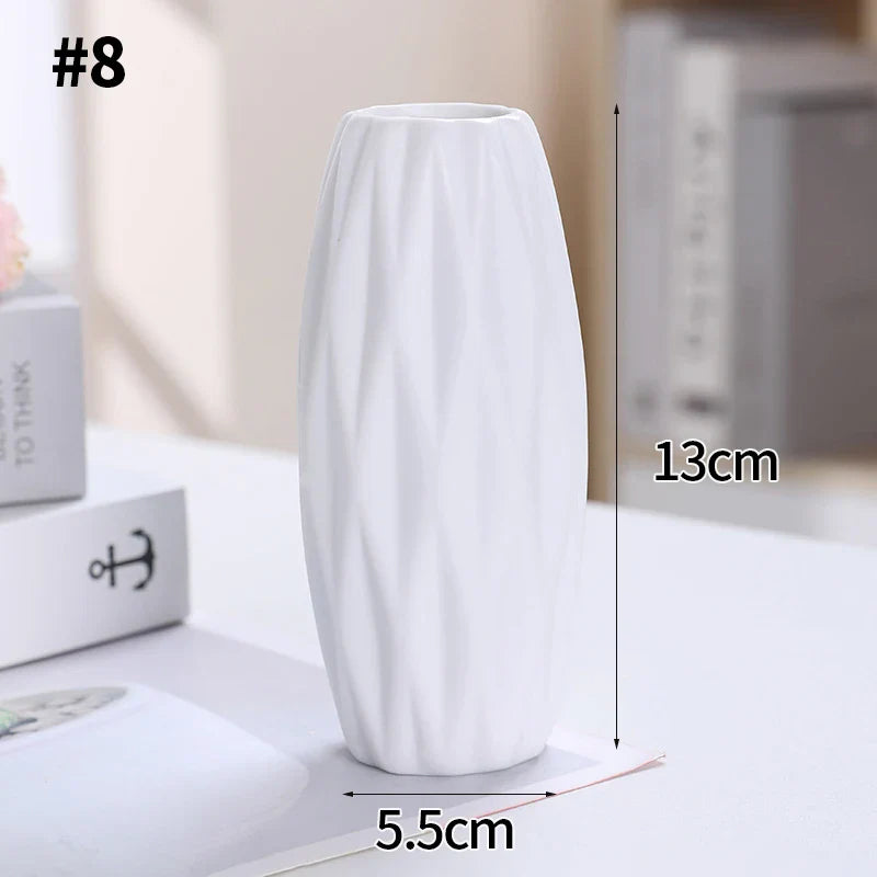 Ceramic Decorative Vase for Dried Flowers & Hydroponic Plants, Modern Table Ornament for Living Room Bedroom Office