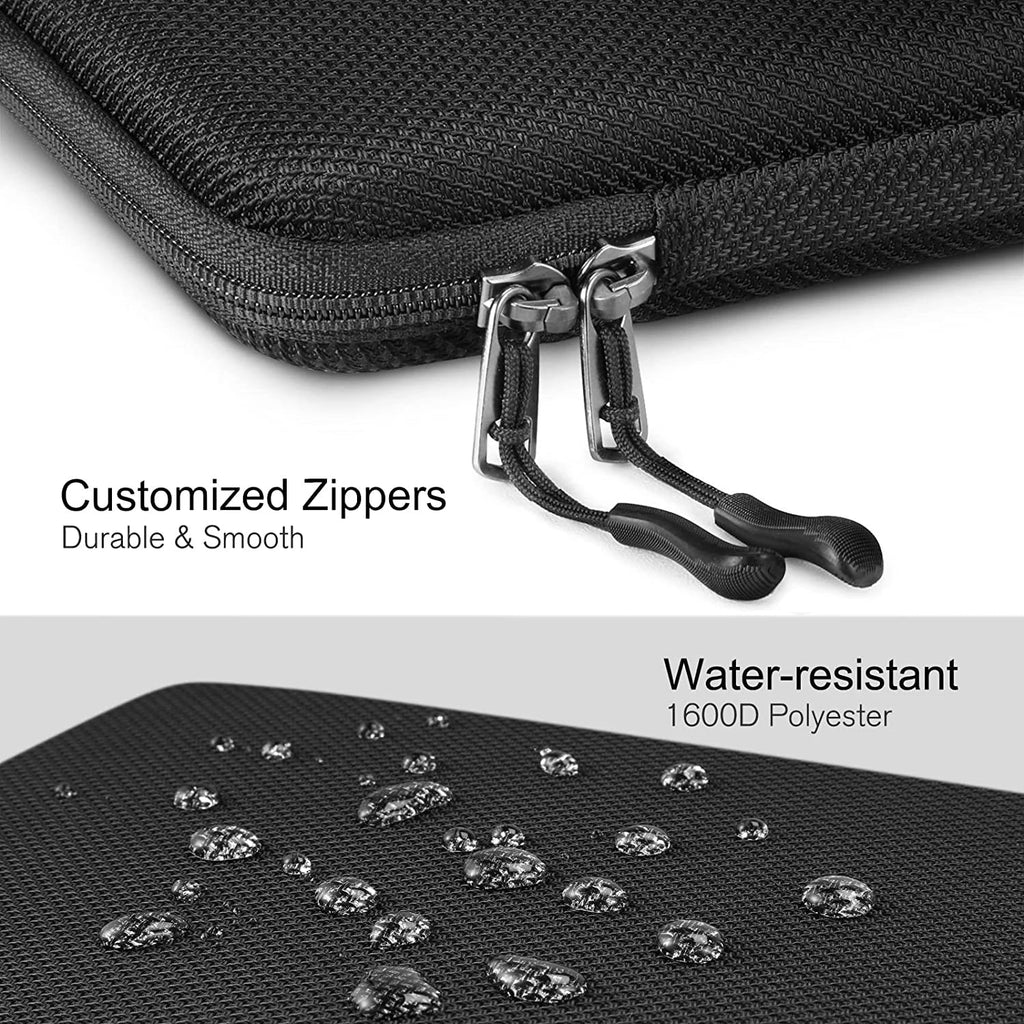 Shockproof Waterproof EVA Laptop Sleeve with Detachable Strap — Fits 13/14/15.6-inch (33–39.6 cm) Laptops, Black