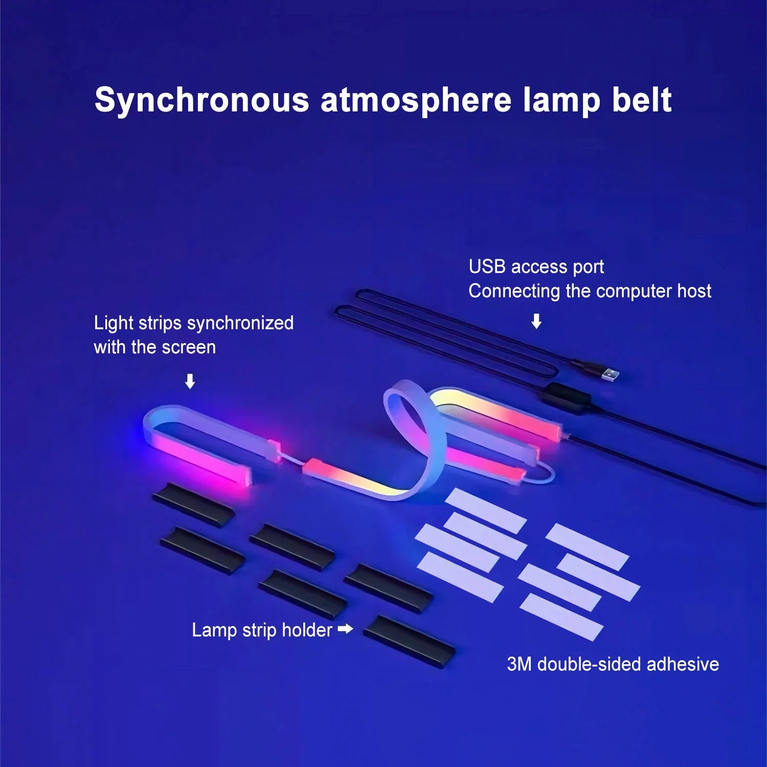 Smart RGB LED Monitor Backlight Strip USB Sync — Gaming Light Bar for 24–34 in (61–86 cm) PC Screens, Waterproof