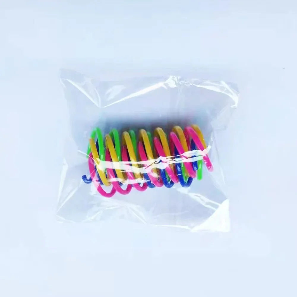 Colorful Bouncy Cat Spring Toys - Coil Plastic Cat Toy Packs (8/20/50 pcs) for Kittens & Small Pets