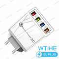 4-Port USB-A Wall Charger QC 3.0 3.1A Fast Travel Charger, 45W Total, US/EU Plug
