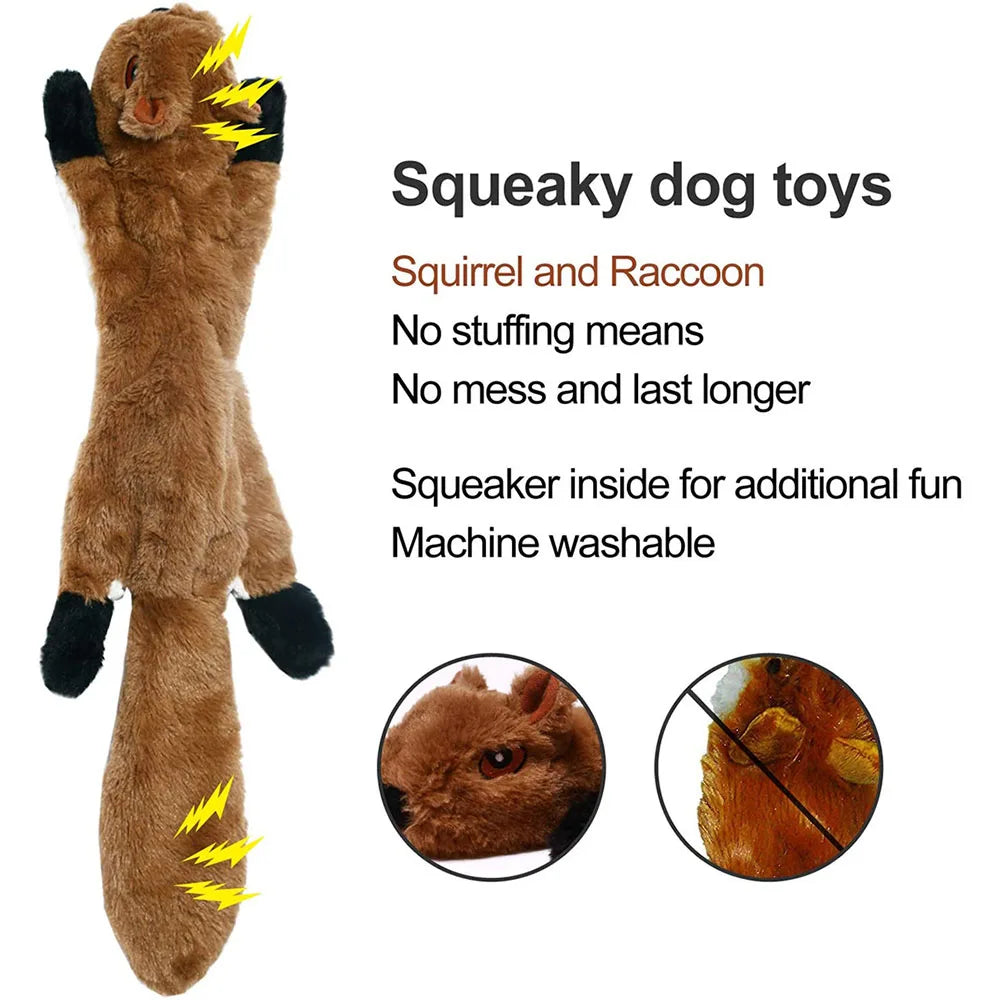 Stuffing-Free Squeaky Plush Dog Toy – Durable Crinkle Chew Toy, Simulated Animal