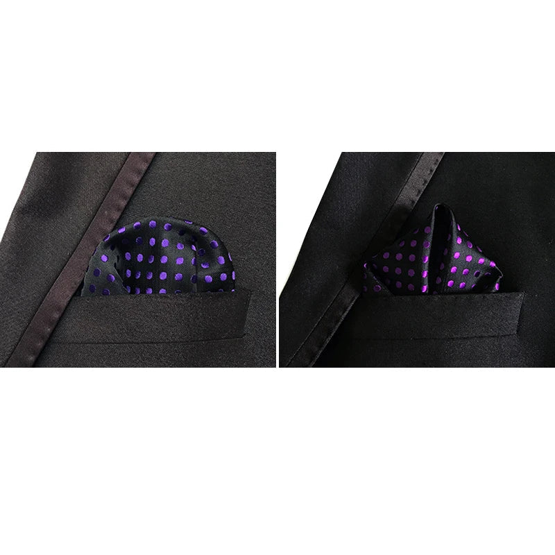 41 Colors 25 x 25 cm (9.8 x 9.8 in) Men's Pocket Square Handkerchief - Paisley, Dot & Stripe Wedding Hanky
