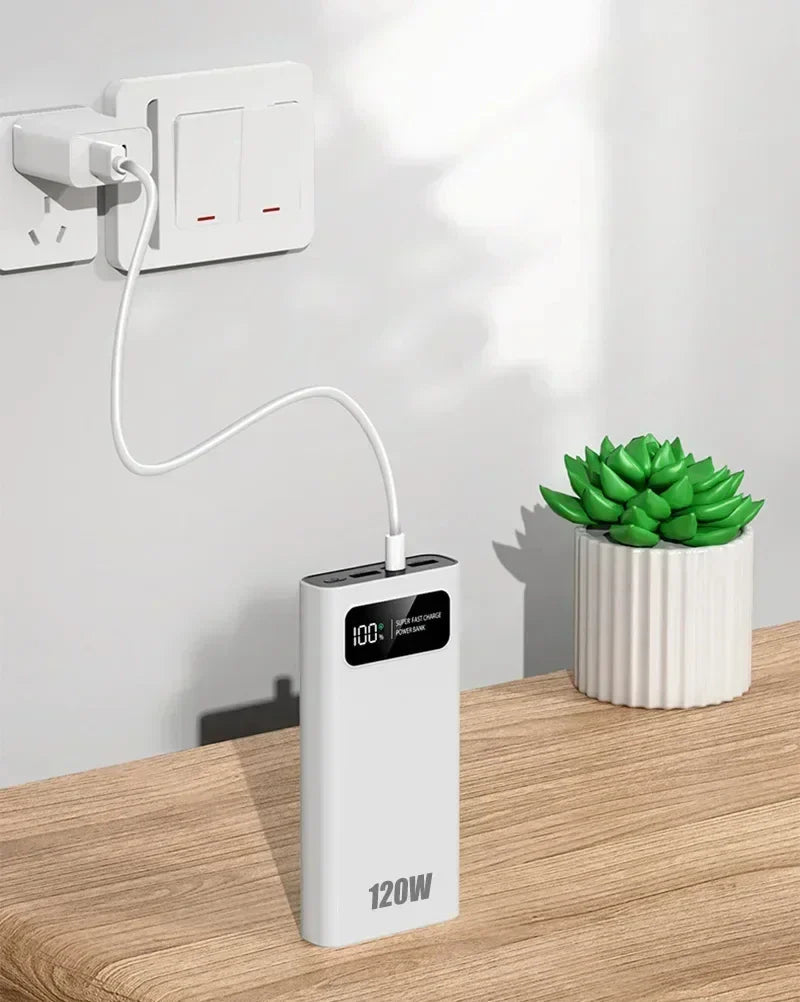 200000mAh 120W Fast Charge Portable Power Bank – High-Capacity External Battery for Smartphones, Tablets & Laptops