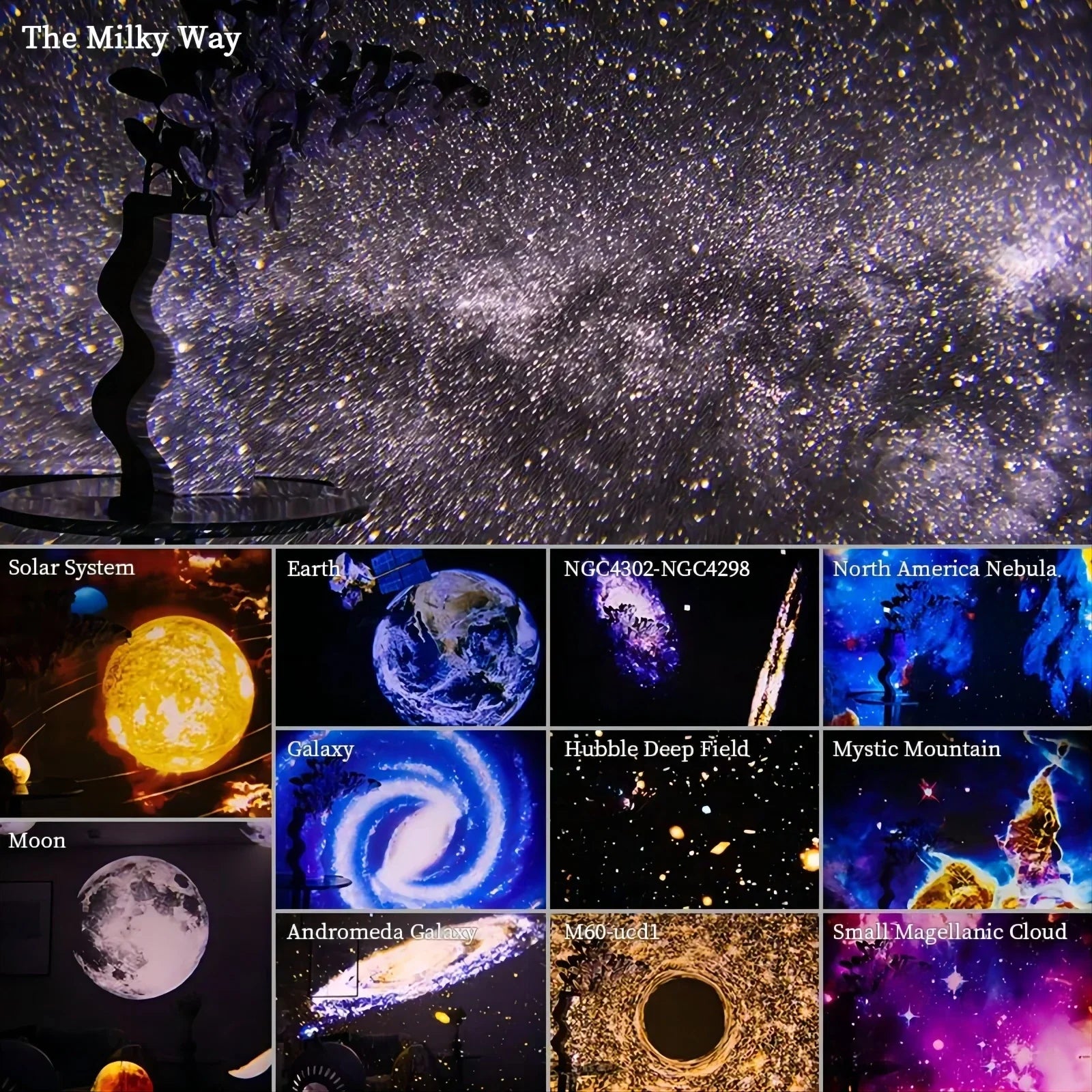LED Galaxy Starry Sky Projector Night Light 360° Rotating Planetarium Lamp for Kids Room & Bedroom