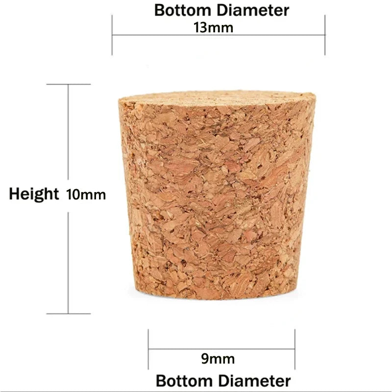 Wooden Conical Cork Stoppers - 5/10/20/50 Pack for Wine Bottles, Crafts & DIY