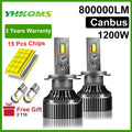 1200W 800000LM Canbus LED Headlight & Fog Lamp Bulbs 6000K 12V for Car H1 H4 H7 H8 H9 H11 9005 9006 9012 HB3 HB4 (Pair)