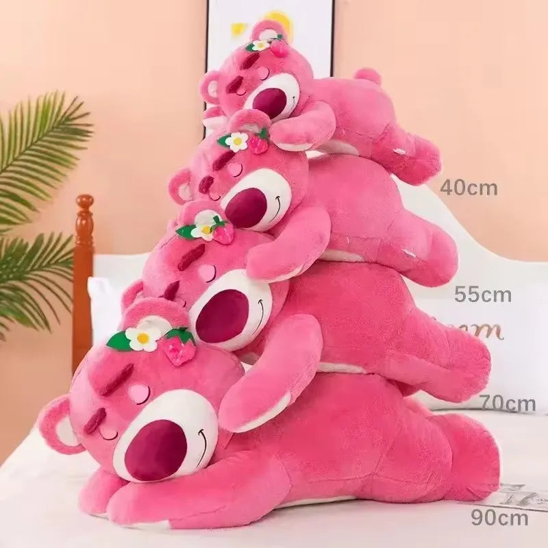 Strawberry Bear Plush Pillow Stuffed Toy - Soft Sofa Cushion Gift for Kids & Teens, Multiple Sizes 12–35 in (30–90 cm)