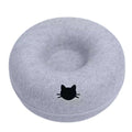 2-in-1 Felt Donut Cat Bed & Tunnel — Foldable Felt Nest with Breather Hole — M 50x50x20 cm (19.7x19.7x7.9 in) / L 60x60x28 cm (23.6x23.6x11.0 in)