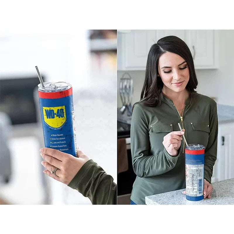 20oz (591 mL) Stainless Steel Insulated Tumbler with Reusable Straw — Vacuum Travel Cup, Powder-Coated Finish