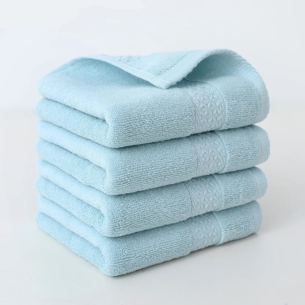 4-Pack Pure Cotton Square Face Towels 30 x 30 cm (11.8 x 11.8 in) Soft Absorbent for Face, Bath & Household