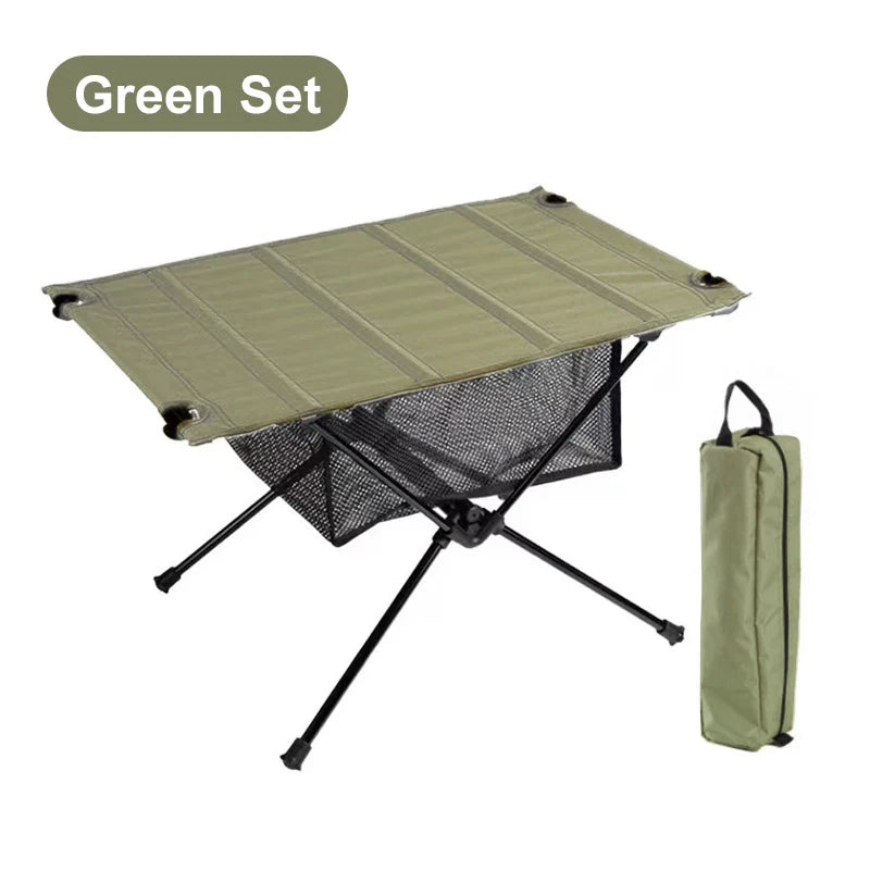 Lightweight Roll-Up Camping Table 1680D Oxford Top Aluminum Alloy Foldable Portable Picnic Table 23.6 x 15.7 x 15.5 in (60 x 40 x 39.5 cm)