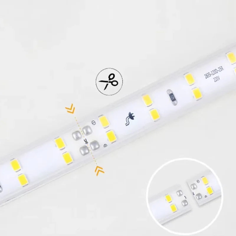 220V LED Strip 1-30m with EU Plug - Flexible Waterproof LED Tape IP65 for Home, Kitchen, Outdoor & Garden Lighting