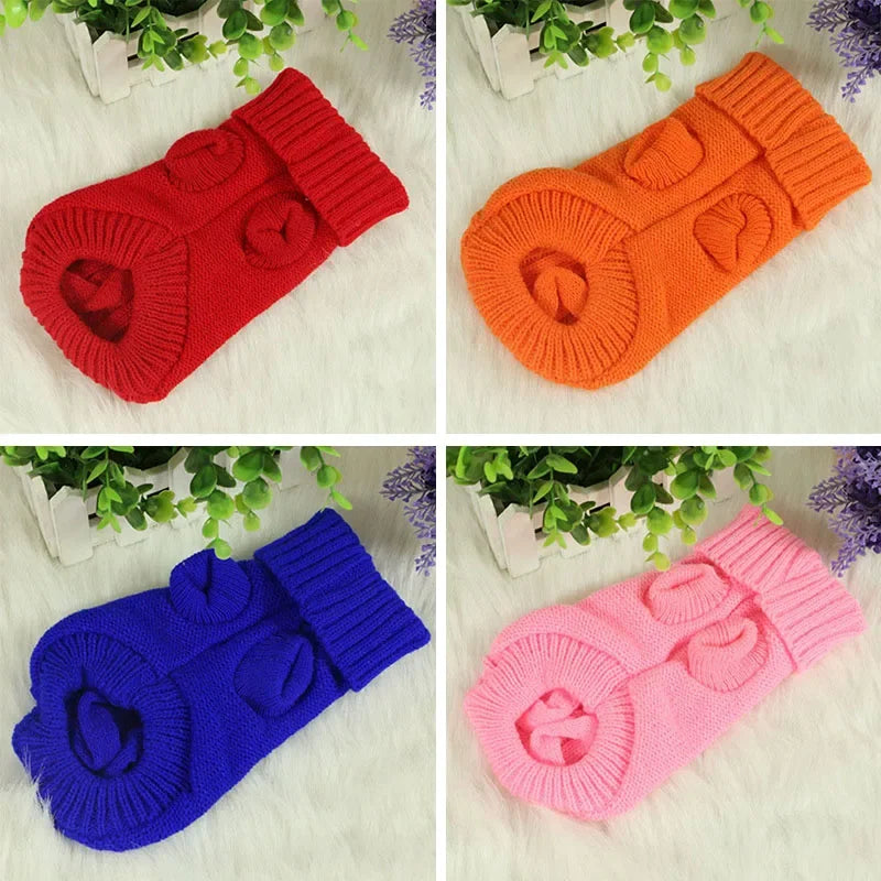 Knitted Winter Dog Sweater for Small & Medium Dogs, Chihuahua & Yorkie Puppy Pullover