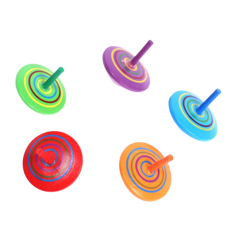 4Pcs Wooden Gyro Toy – Colorful Finger Spinner Party Favor for Kids